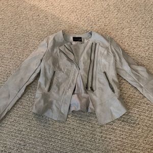 Gray leather jacket